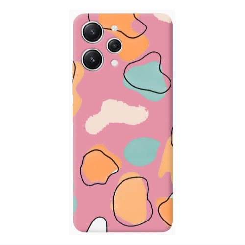 Xiaomi Redmi 12 Colorful spots Pink Colored Silicone TPU Θήκη