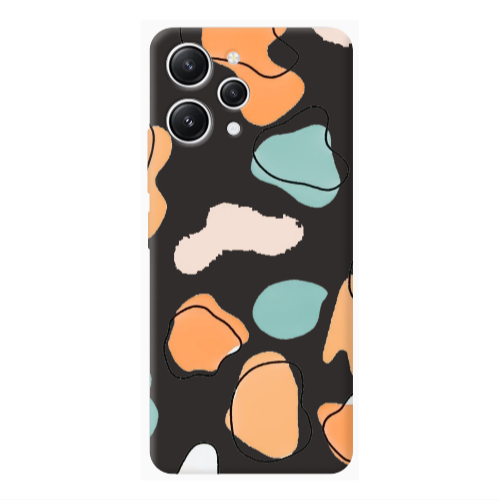 Xiaomi Redmi 12 Colorful spots Black Colored Silicone TPU Θήκη