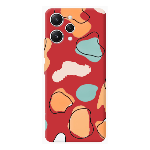 Xiaomi Redmi 12 Colorful spots Red Colored Silicone TPU Θήκη