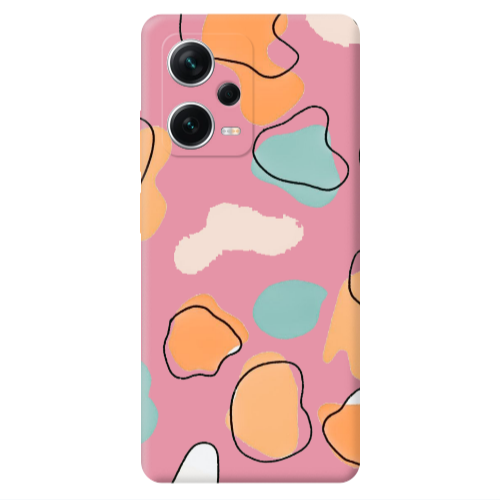 Xiaomi Poco X5 Colorful spots Pink Colored Silicone TPU Θήκη
