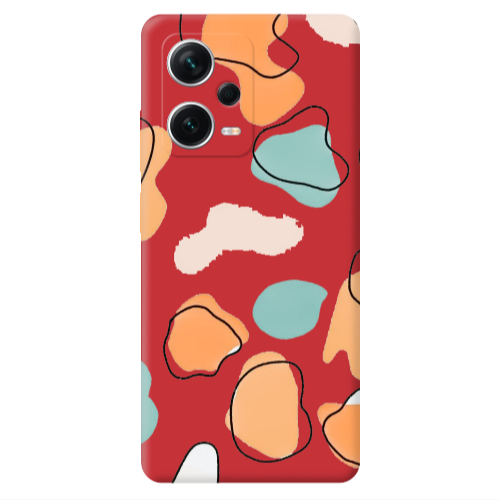 Xiaomi Poco X5 Colorful spots Red Colored Silicone TPU Θήκη