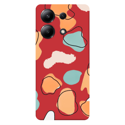 Xiaomi Redmi Note 13 4G Colorful spots Red Colored Silicone TPU Θήκη