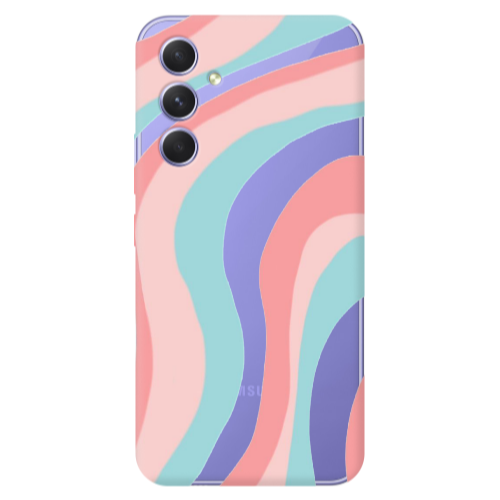 Samsung A56 Colored lines Transparent Silicone TPU Θήκη