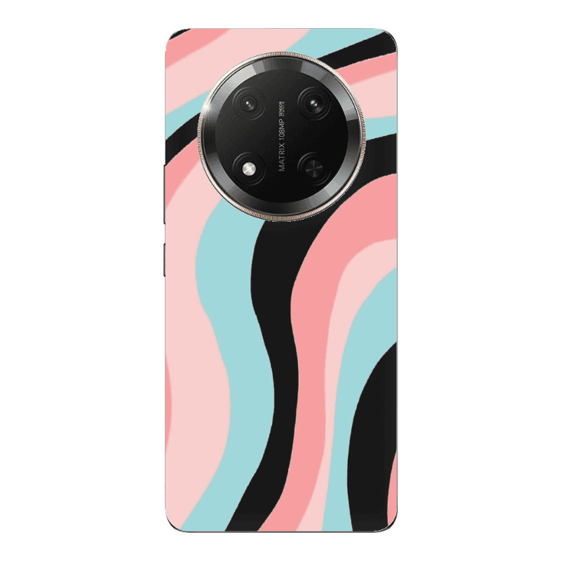 Honor Magic 7 Lite Colored lines Black Colored Silicone TPU Θήκη
