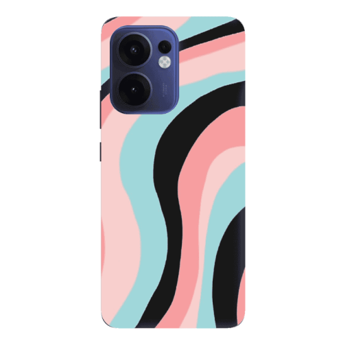 Oppo Reno13 FS Colored lines Black Colored Silicone TPU Θήκη