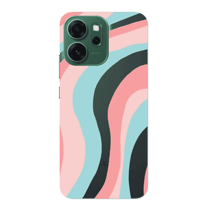 Oppo 14 F Colored lines Transparent Silicone TPU Θήκη