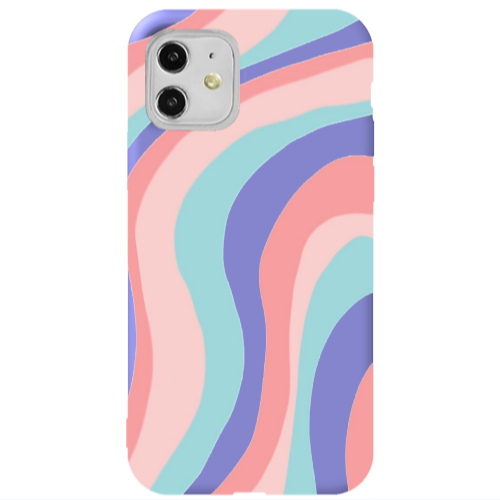 Apple iPhone 11  Colored lines Purple Colored Silicone TPU Θήκη