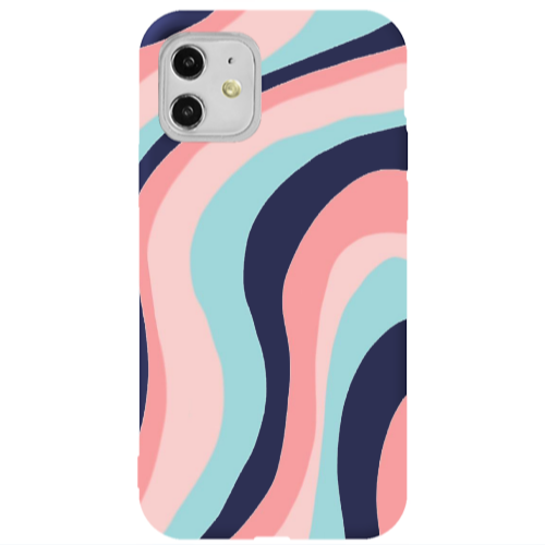 Apple iPhone 11  Colored lines Dark blue Colored Silicone TPU Θήκη