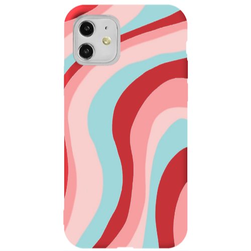 Apple iPhone 11  Colored lines Red Colored Silicone TPU Θήκη