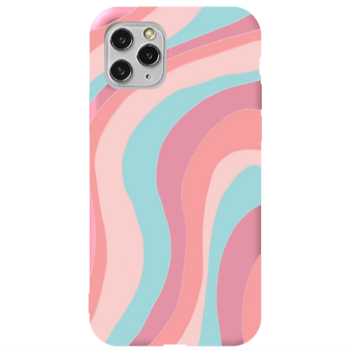 Apple iPhone 11 Pro Colored lines Pink Colored Silicone TPU Θήκη