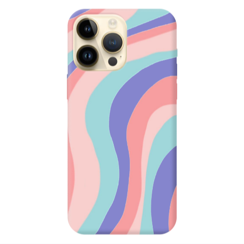 Apple iPhone 13 Pro Max Colored lines Purple Colored Silicone TPU Θήκη