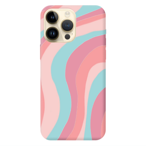 Apple iPhone 13 Pro Max Colored lines Pink Colored Silicone TPU Θήκη