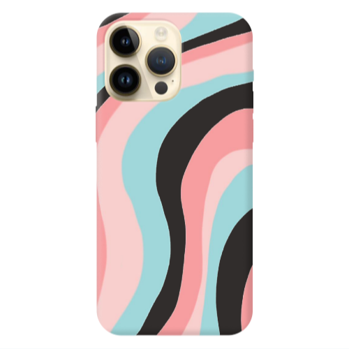 Apple iPhone 13 Pro Max Colored lines Black Colored Silicone TPU Θήκη