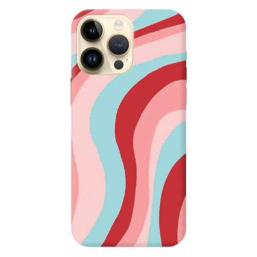 Apple iPhone 13 Pro Max Colored lines Red Colored Silicone TPU Θήκη