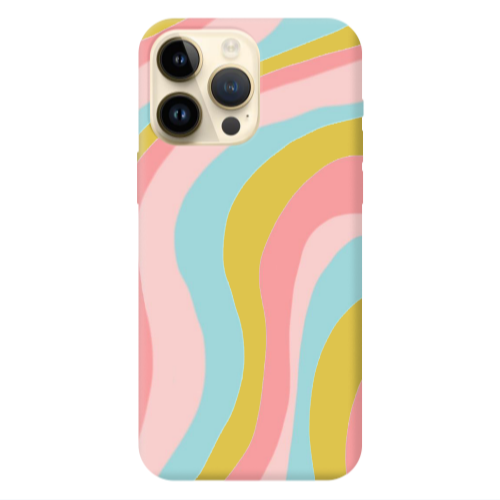 Apple iPhone 13 Pro Max Colored lines Yellow Colored Silicone TPU Θήκη