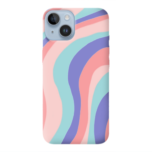 Apple iPhone 14  Colored lines Purple Colored Silicone TPU Θήκη