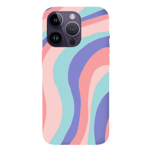 Apple iPhone 14 Pro  Colored lines Purple Colored Silicone TPU Θήκη