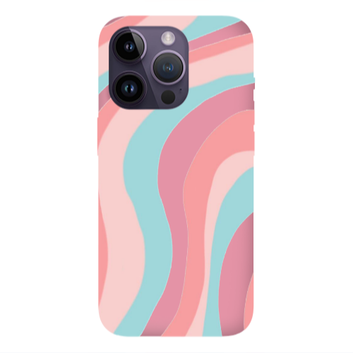 Apple iPhone 14 Pro  Colored lines Pink Colored Silicone TPU Θήκη