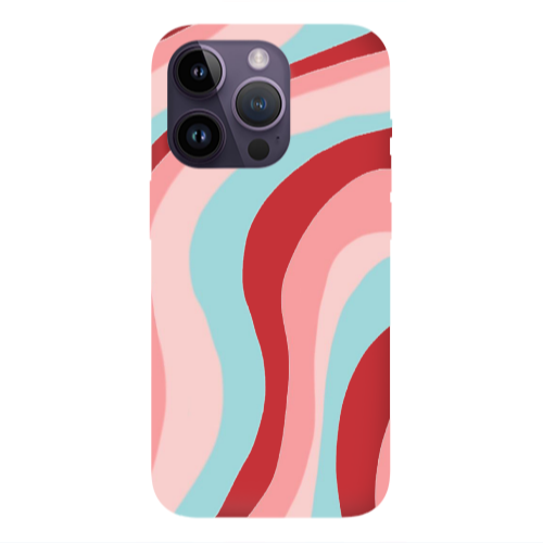 Apple iPhone 14 Pro  Colored lines Red Colored Silicone TPU Θήκη