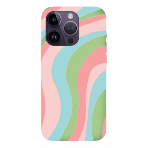 Apple iPhone 14 Pro Max Colored lines Light Green Colored Silicone TPU Θήκη