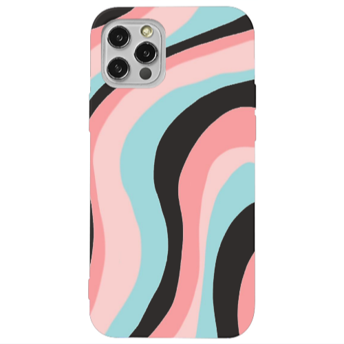 Apple iPhone 13 Pro Colored lines Black Colored Silicone TPU Θήκη
