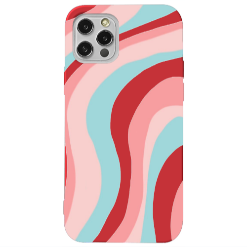 Apple iPhone 13 Pro Colored lines Red Colored Silicone TPU Θήκη