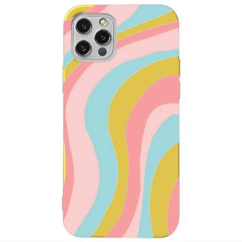 Apple iPhone 13 Pro Colored lines Yellow Colored Silicone TPU Θήκη