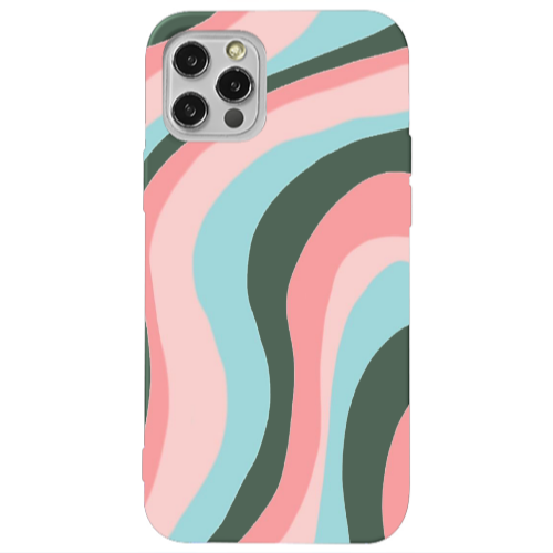 Apple iPhone 13 Pro Colored lines Dark Green Colored Silicone TPU Θήκη
