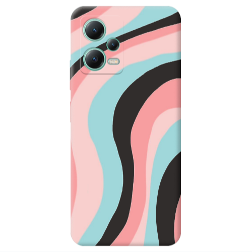 Xiaomi Redmi Note 12 Pro 5G Colored lines Black Colored Silicone TPU Θήκη