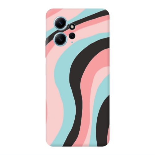 Xiaomi Redmi Note 12 4G Colored lines Black Colored Silicone TPU Θήκη