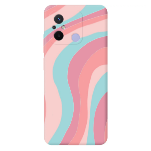 Xiaomi Redmi 12C Colored lines Pink Colored Silicone TPU Θήκη