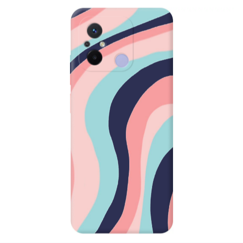 Xiaomi Redmi 12C Colored lines Dark blue Colored Silicone TPU Θήκη