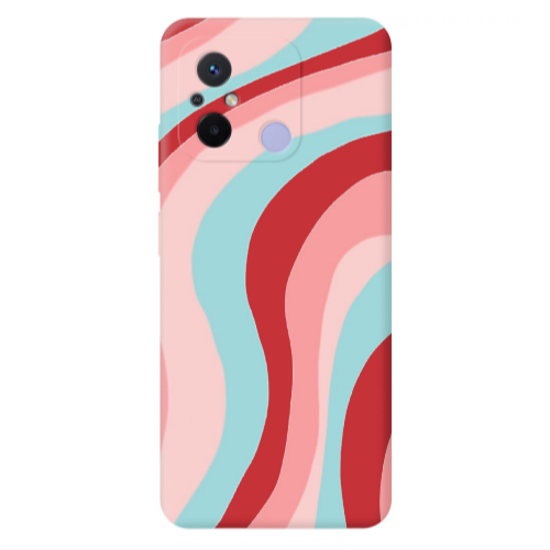 Xiaomi Redmi 12C Colored lines Red Colored Silicone TPU Θήκη