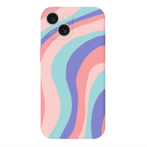 Apple iPhone 15 Plus Colored lines Purple Colored Silicone TPU Θήκη