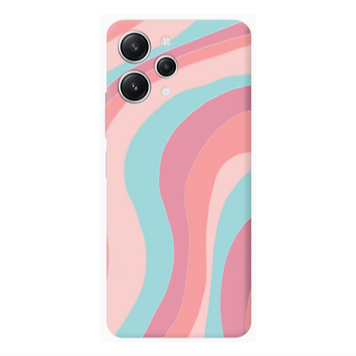 Xiaomi Redmi 12 Colored lines Pink Colored Silicone TPU Θήκη