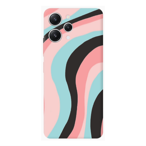 Xiaomi Redmi 12 Colored lines Black Colored Silicone TPU Θήκη