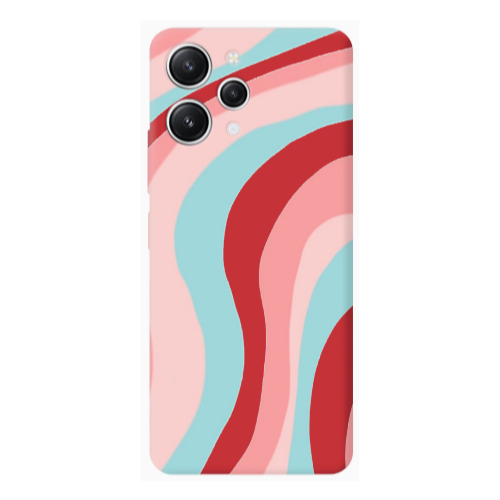 Xiaomi Redmi 12 Colored lines Red Colored Silicone TPU Θήκη