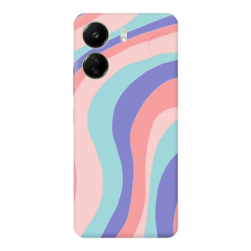 Xiaomi Redmi 13C Colored lines Purple Colored Silicone TPU Θήκη