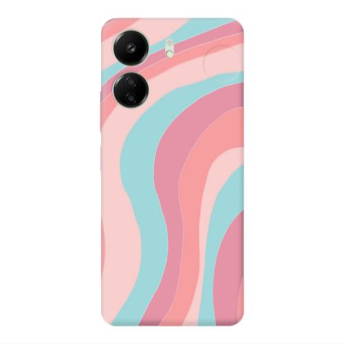 Xiaomi Redmi 13C Colored lines Pink Colored Silicone TPU Θήκη