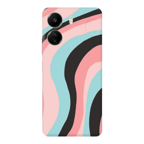 Xiaomi Redmi 13C Colored lines Black Colored Silicone TPU Θήκη