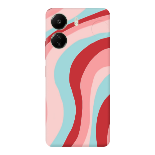 Xiaomi Redmi 13C Colored lines Red Colored Silicone TPU Θήκη