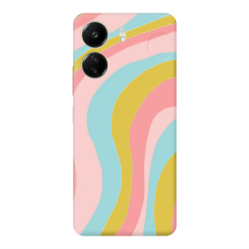 Xiaomi Redmi 13C Colored lines Yellow Colored Silicone TPU Θήκη