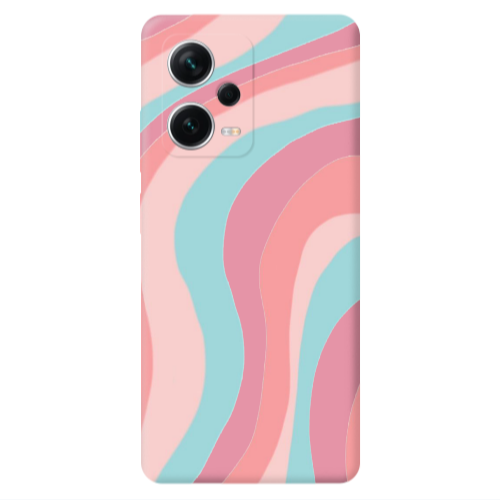 Xiaomi Poco X5 Colored lines Pink Colored Silicone TPU Θήκη