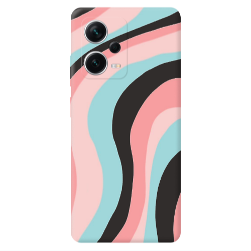 Xiaomi Poco X5 Colored lines Black Colored Silicone TPU Θήκη