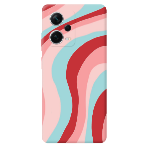 Xiaomi Poco X5 Colored lines Red Colored Silicone TPU Θήκη