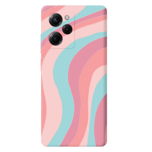 Xiaomi Poco X5 Pro Colored lines Pink Colored Silicone TPU Θήκη