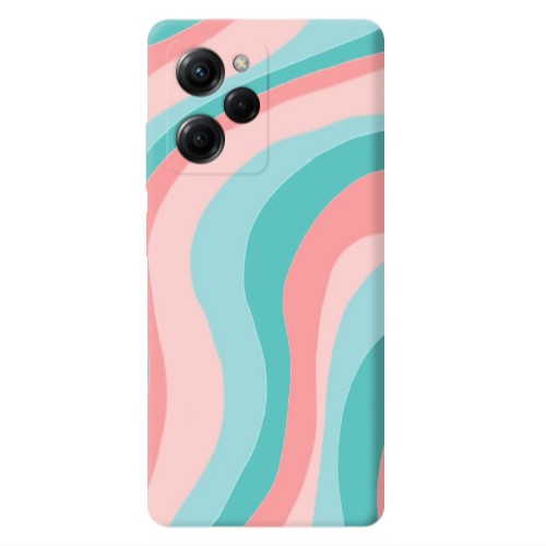 Xiaomi Poco X5 Pro Colored lines Turquoise Colored Silicone TPU Θήκη