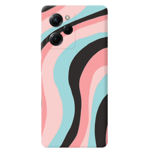 Xiaomi Poco X5 Pro Colored lines Black Colored Silicone TPU Θήκη