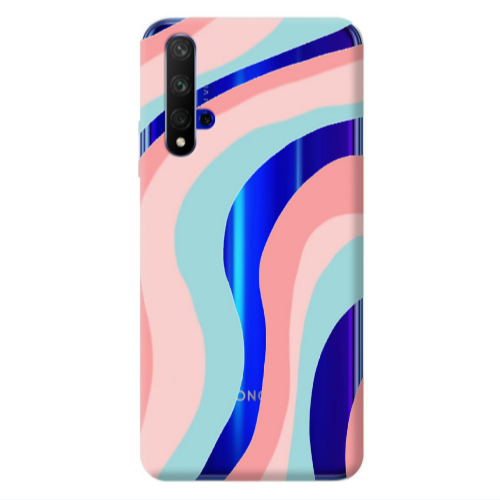 Huawei Nova 5 T Colored lines Transparent Silicone TPU Θήκη