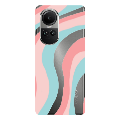Oppo Reno10 5G Colored lines Transparent Silicone TPU Θήκη